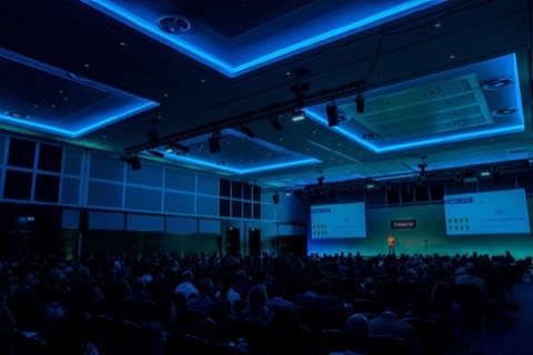 A full conference hall watching Phil's talk at Forrester CX EMEA