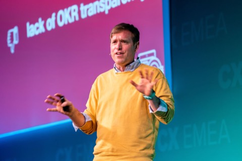 Phil presenting on OKRs at Forrester CX EMEA